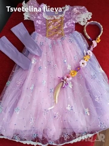 Рокля на Рапунцел, снимка 2 - Детски рокли и поли - 53185582