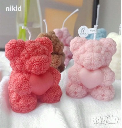 3d Мече от рози със сърце силиконов молд форма фондан шоколад гипс смола свещ сапун декор, снимка 4 - Форми - 44151693