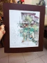 Стар  акварел с паспарту ,смесена техника на Владимир Мански, снимка 4