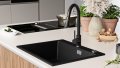 най-добрата мивка Кухненска Мивка гранит Осло 60 XL 500 x 580 mm Черна, снимка 4