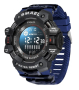 Брутален нов мъжки спортен часовник със синя силиконова каишка.
