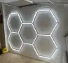 LED хексагонално осветление за гараж и работилница 280W, 6500K, 257.6×244.4 см, 35 LED панела, IP54, снимка 1