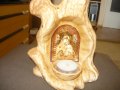 Керамична поставка с икона на Богородица, снимка 1 - Подаръци за жени - 34513885