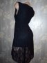 Черна дантелена рокля с по-къса предна част М,Л, снимка 1 - Рокли - 33974717