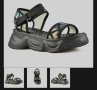 Дамски сандали на платформа ,сребристи и черни блестящи , снимка 1