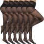 Нови 6 чифта черни женски прозрачни чорапогащници Меки Копринени
