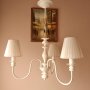 Шаби шик аплик с абажур-Бял ,модерна класическа винтидж лампа за стена с шапка,винтидж, снимка 3