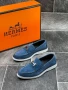 Hermes Мъжки Сини Мокасини Естествена Кожа Хермес Код E537, снимка 1