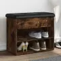 vidaXL Пейка за обувки, опушен дъб, 62x32x50 см, инженерно дърво, снимка 2