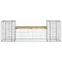 vidaXL Градинска пейка габионен дизайн 183x41x60,5 см импрегниран бор, снимка 5