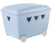 Кутия за детски играчки на колелца-53x39x37 см./ синя кутия за съхранение на детски играчки и аксесо, снимка 1 - Мебели за детската стая - 42010837
