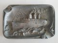 Стар метален пепелник Титаник., снимка 1 - Антикварни и старинни предмети - 40894616