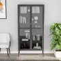 vidaXL Витрина, антрацит, 90x40x180 см, стомана и закалено стъкло, снимка 3