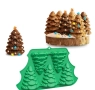 5 едри елхи елха бор дърво половин силиконов молд форма фондан шоколад гипс кексчета, снимка 1