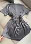Дамска сатенена сива рокля, овърсайз, снимка 1
