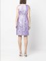 P.A.R.O.S.H. маркова лилава флорална металик-жакард рокля, НОВА, р-р М, 2023, снимка 5