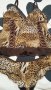 НОВ Луксозен Комплект Бельо-Корсаж тип Корсет+Бикини в тигров десен;р/р S, снимка 6