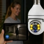WiFi Панорамна IP Камера LYLÚ 360° във форма на крушка с нощно виждане и автоматично проследяване, снимка 4