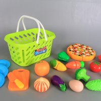 ✨ Детски комплект кошница с пица, плодове и зеленчуци за рязане , снимка 2 - Други - 44329780
