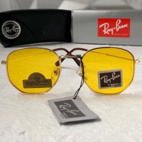 Ray-Ban Hexagonal RB3548 дамски мъжки слънчеви очила унисекс  жълти прозрачни , снимка 2 - Слънчеви и диоптрични очила - 41730834