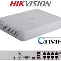 Hikvision DS-7108NI-E1/8P 4 Mpx 8 Kанален Мрежов Рекордер Сървър с 8 Вградени LAN/PoE Порта, max 80W, снимка 1 - IP камери - 41506476