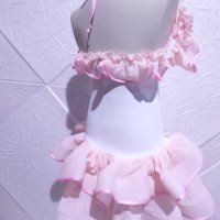 Рокля за спортни танци в бяло и розаво, снимка 4 - Детски рокли и поли - 44167175