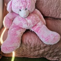 Голям плюшен розов мечок , снимка 2 - Плюшени играчки - 41802260