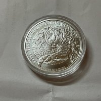 Сребърна монета Изгубени Камбоджански Тигри 2023 1 oz, снимка 3 - Нумизматика и бонистика - 40154448