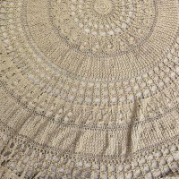 Голяма покривка за кръгла маса плетена на една кука+подаръци!, снимка 3 - Декорация за дома - 40466881