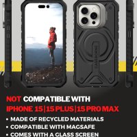CaseBorne защитен калъф за iPhone 15 Pro - 5-слойна конструкция, черен, снимка 2 - Калъфи, кейсове - 44203187