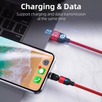 ✨540° Бързо магнитно зарядно 3А, магнитен кабел micro USB, Type C, i-phone трансфер на данни 480Mbps, снимка 7 - USB кабели - 38782029