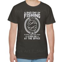 Тениска с декоративен печат - Bad Day Of Fishing, снимка 8 - Тениски - 44181400