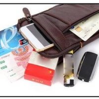 Ежедневна кожена чантичка за телефон, пари и документи, снимка 3 - Други - 40055082