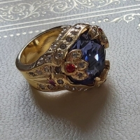 Versace-златен стар пръстен с естествени камъни, снимка 5 - Пръстени - 36039975