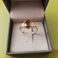Диамантен Пръстен с натурален тъмно оранжев диамант 2,00 карата, снимка 4 - Пръстени - 41834809