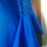 Прелестна синя рокля, от неопрен, с дантела🍀❤S/M, M/L❤🍀арт.4067, снимка 5 - Рокли - 36114867