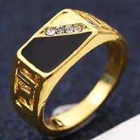Позлатен мъжки пръстен  / 8, снимка 1 - Пръстени - 38704070