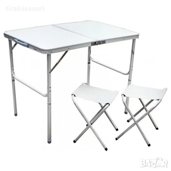 Сгъваема къмпинг маса с 2 стола, Маса със столове, Къмпинг комплект, снимка 1