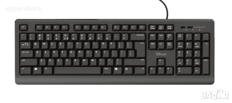 Клавиатура USB Trust Primo 24343 Kирилизирана Черна , снимка 1