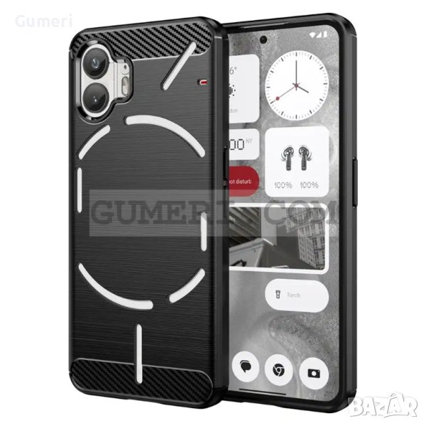 Nothing Phone (2) Противоударен Силиконов Гръб - Карбон, снимка 1