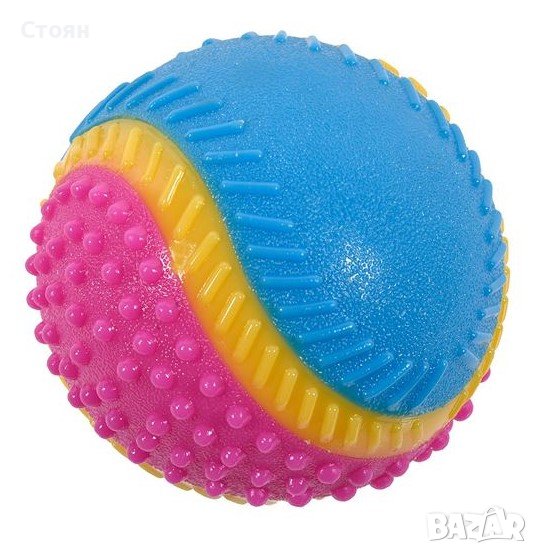 Играчка за кучета 5 Senses Цветна топка с аромат и вкус Говеждо 12,5 см, снимка 1