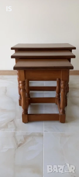 Комплект дъбови масички 3 в 1, снимка 1