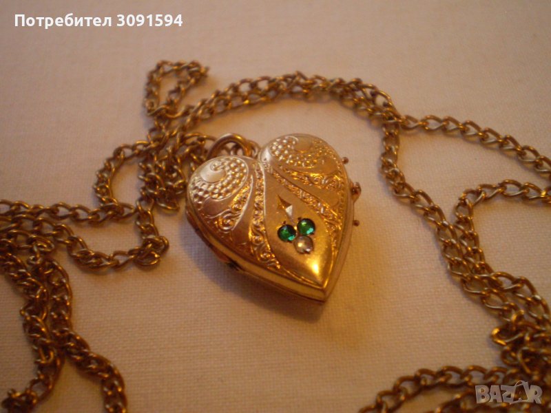 1930 г -ЗЛАТНО ДУБЛЕ МЕДАЛЬОН СЪРЦЕ ЗА СНИМКА, снимка 1