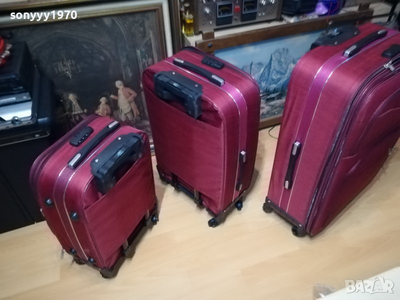 3 куфара-текстил 200лв-НОВИ 1908231804, снимка 1