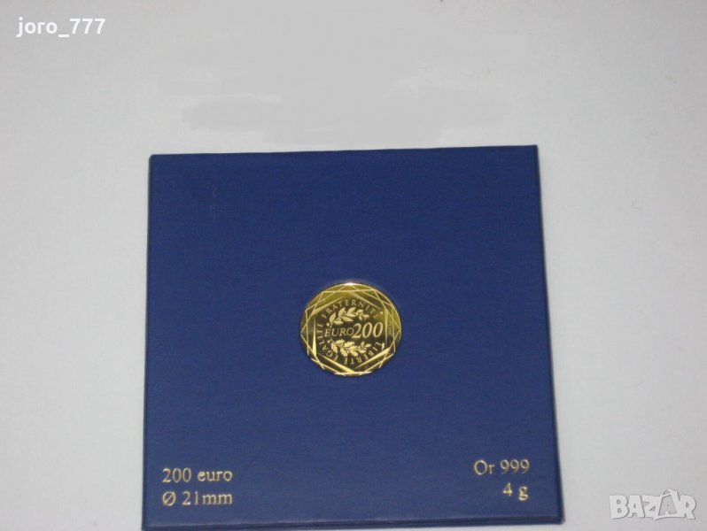 Златна монета 200 евро "Региони на Франция" 2011 4 грама, снимка 1