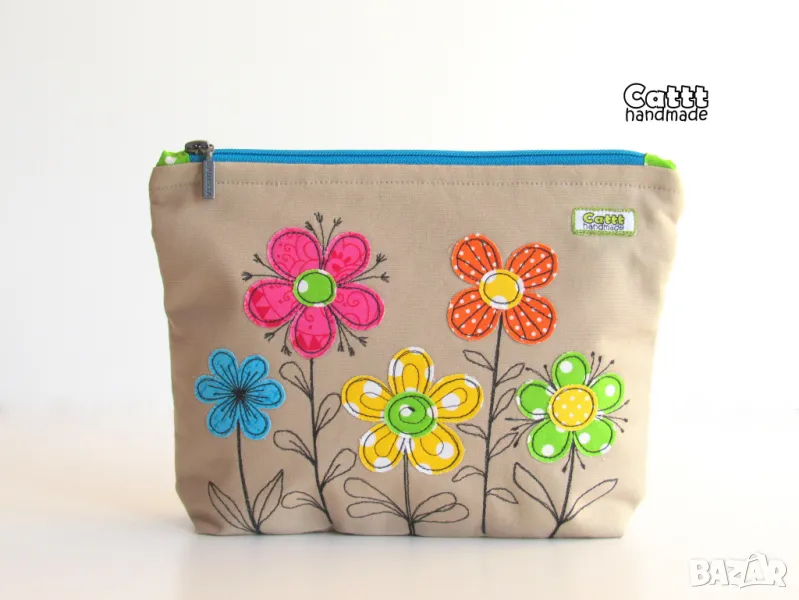Несесер с апликация ЦВЕТЯ, снимка 1
