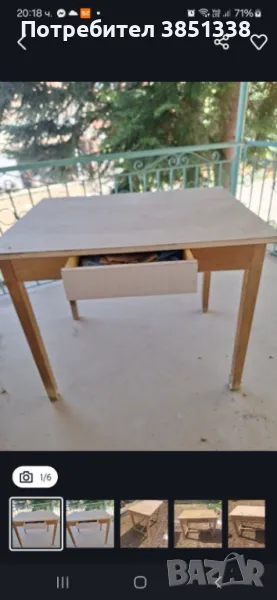 Ретро дървени маси по 40лвРетро маса от соца, От гитинакс.Точни размери д 90.ш 65.вис 74см.Има забел, снимка 1