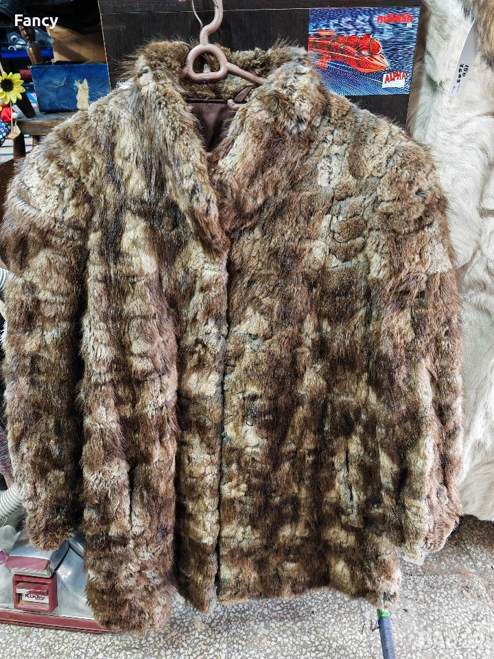 Дамско палто естествен косъм, заек, снимка 1