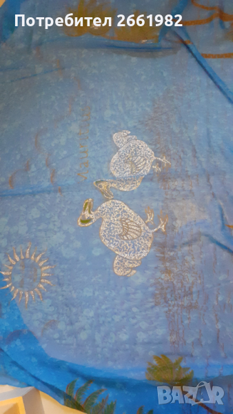 Уникален шал - рисувана коприна- от остров Мавриций, снимка 1