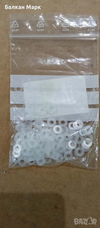 Подложни шайби, полиамид – 3×7,2 мм, опаковка 200 бр., снимка 1